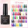 Limegirl 8ml Gel Nail Polish Set with Base Coat Top Coat Pink Glitter Semi-Permanent UV Led Gel Varnish Soaking Nail Polish Tool Set