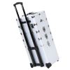 4-in-1 Rolling Makeup Case Aluminum Salon Cosmetic Train Trolley Organizer