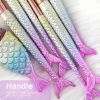 11Pcs Mermaid Makeup Brushes Eyebrow Shadow Face Slender Tool Pink Set Useful US