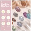 9pcs Nail Polish Soak Gel  Magnetic Nail Polish Reflective Glitter Nail Gel Aurora Semi Permanent Soak Off Nail UV Gel Polish
