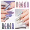 Limegirl 10 Colors 8ML Nail Gel Polish Nail Set With Base Coat Top Coat Nail Mirror Glitter Powder DIY Metallic Colorful Dust Metal Effect  LED UV Gel